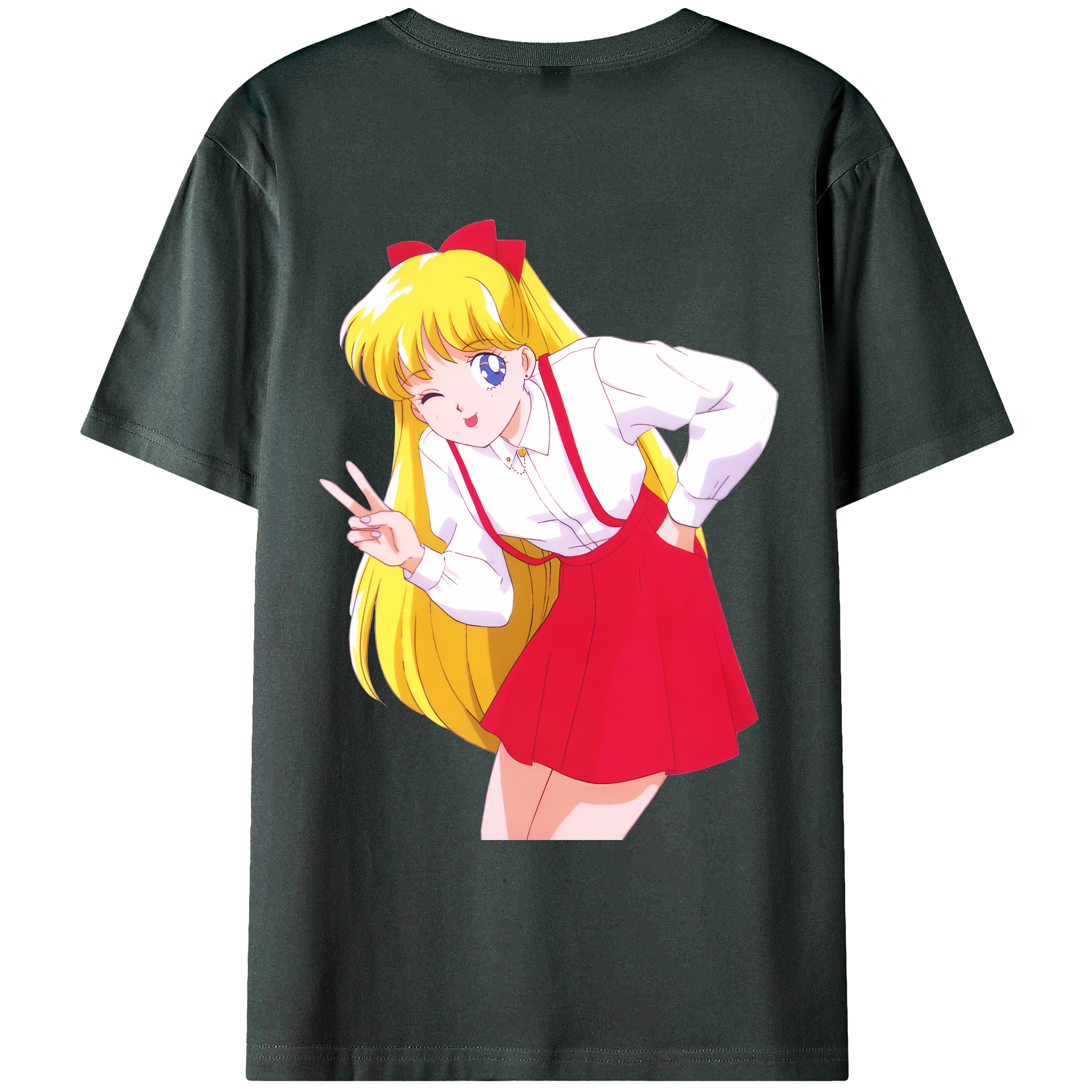 （画像用） 美少女戦士セーラームーン 愛野 美奈子 あいの みなこ Sailor Moon Aino Minako 綿100％ メンズ半袖Tシャツ（バックプリント） 通気性
